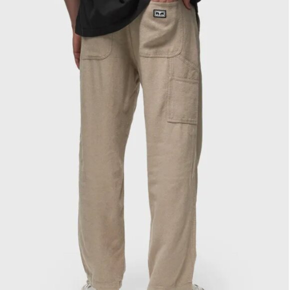 OBEY Linen Hand Dyed Lite Indigo Carpenter Pants - Picture 7 of 8